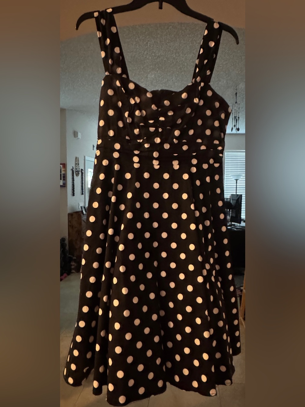 NWTO Hot Topic Black and White Polka Dot Circle Skater Dress
